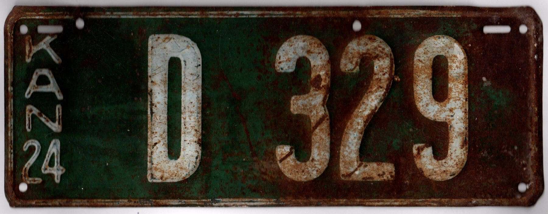 Kansas 1924 dealer license plate #D 329