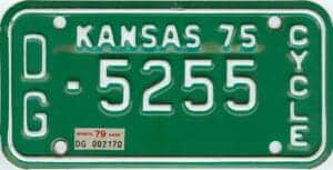 1979 Kansas Motorcycle License Plate #DC-5255