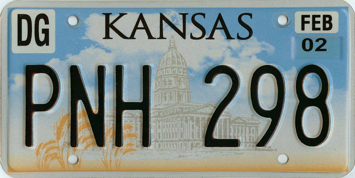 2002 Kansas Car License Plate #PNH298
