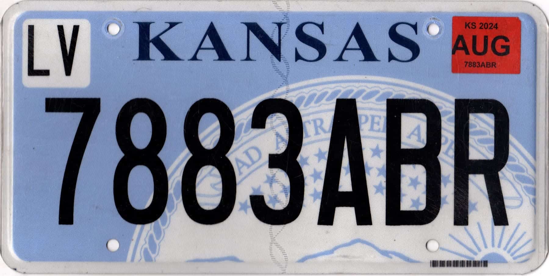 2024 Kansas Car License Plate #7883ABR