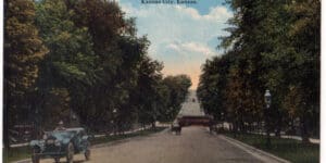 1911 to 1913 era Kansas City MO. license plate Washington Blvd, KC KS. postcard