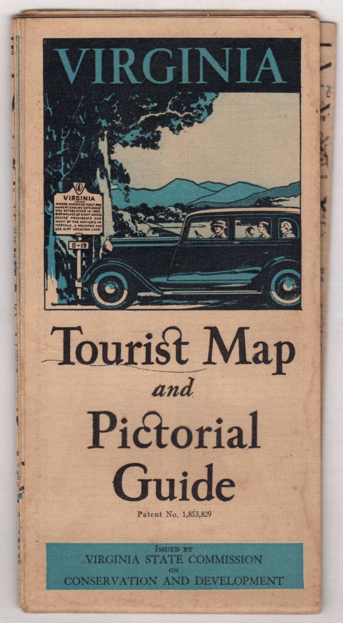1933 Virginia Tourist Map and Pictorial Guide