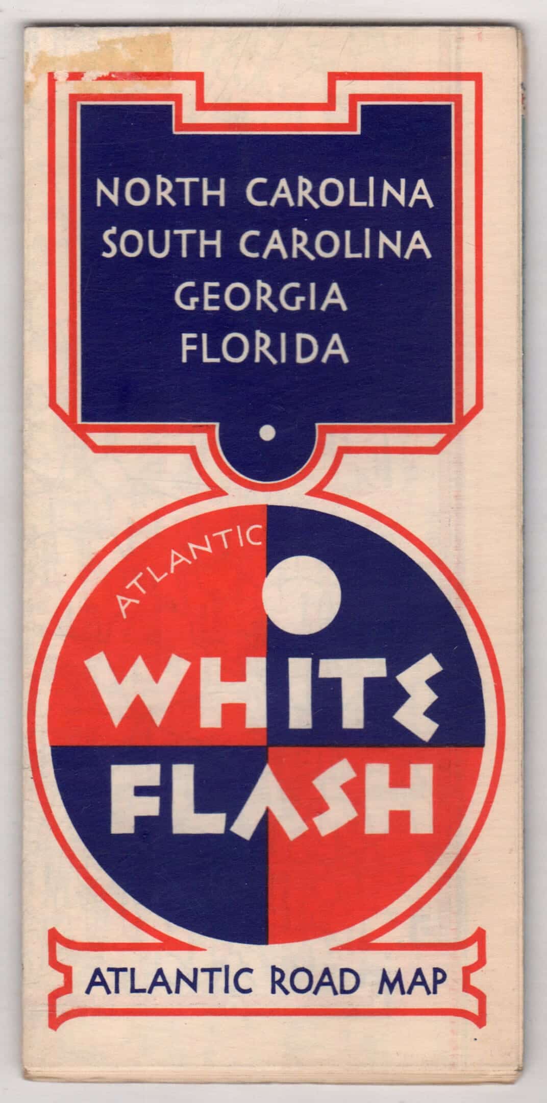 1938 North Carolina South Carolina Georgia Florida Atlantic Oil Co. road map