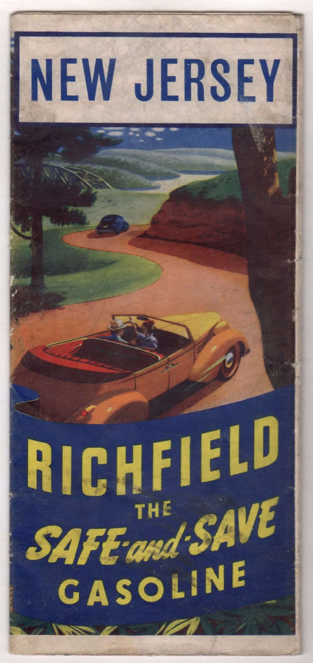1938 New Jersey Richfield Oil Co. road map