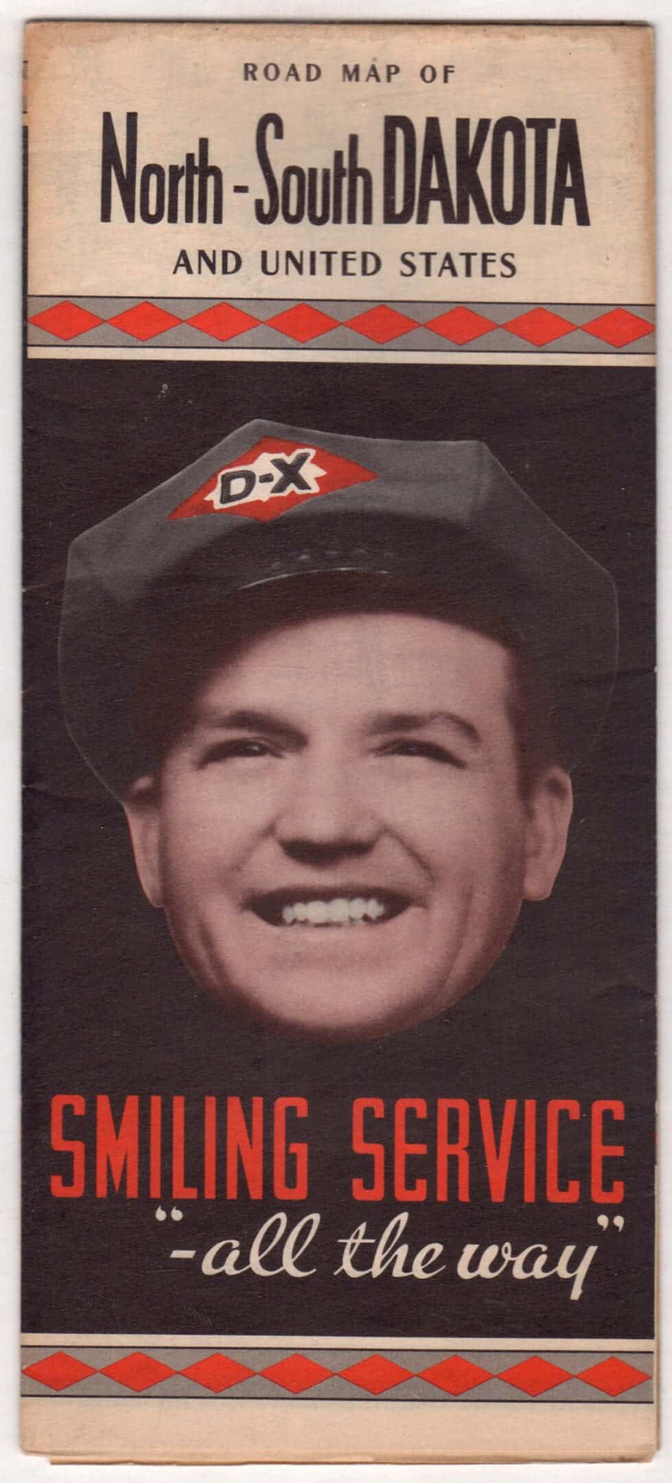 1939 North Dakota South Dakota D-X Oil Co. road map