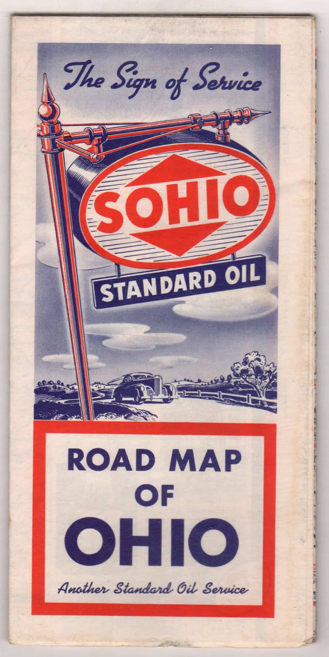 1939 Ohio Sohio Oil Co. road map