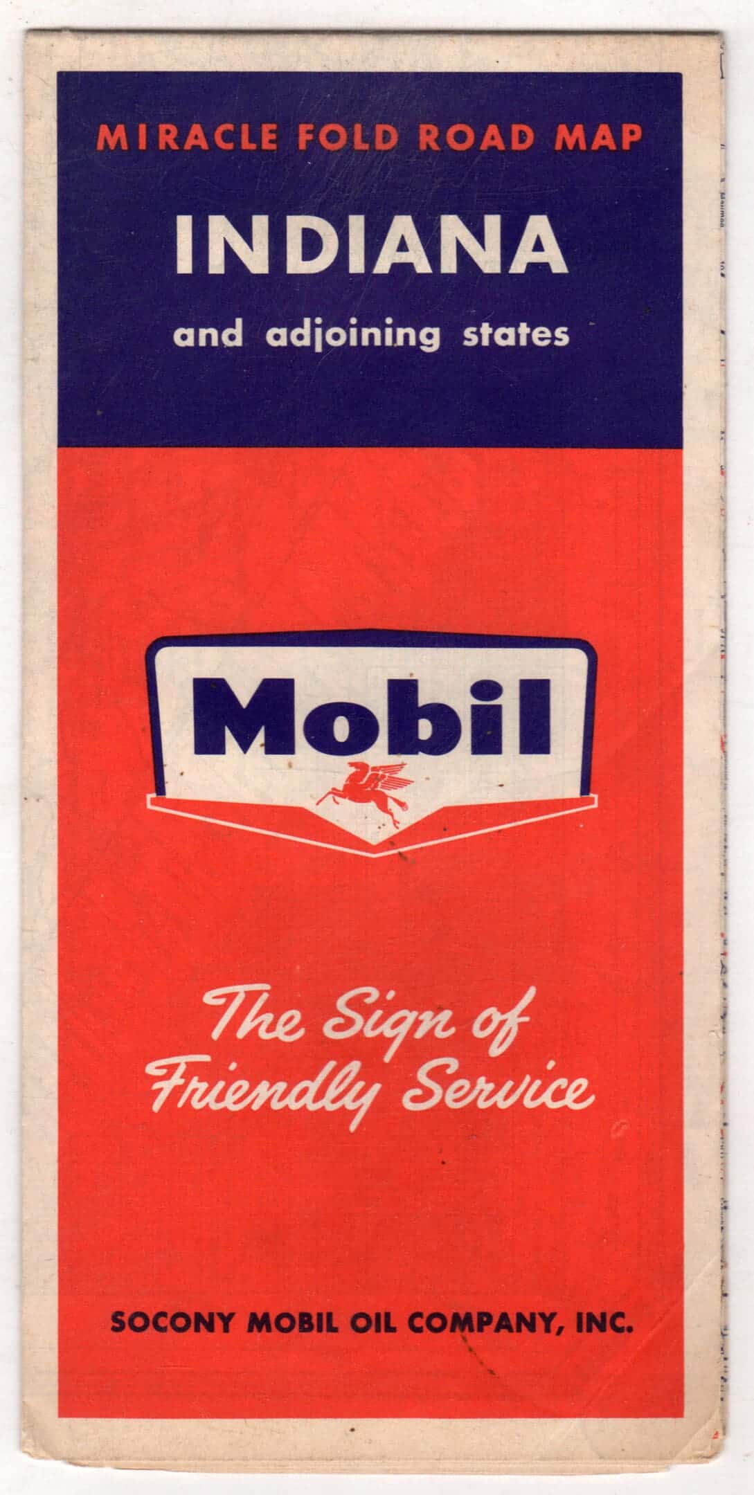 1958 Indiana Mobil road map