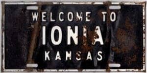 Ionia Kansas booster license plate