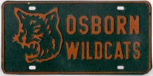 Osborn Wildcats Kansas booster license plate