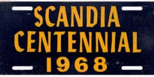 Scandia Kansas 1968 Centennial booster license plate