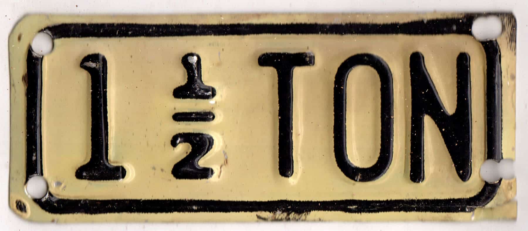 Kansas 1949 truck license plate weight tab 1.5 TON