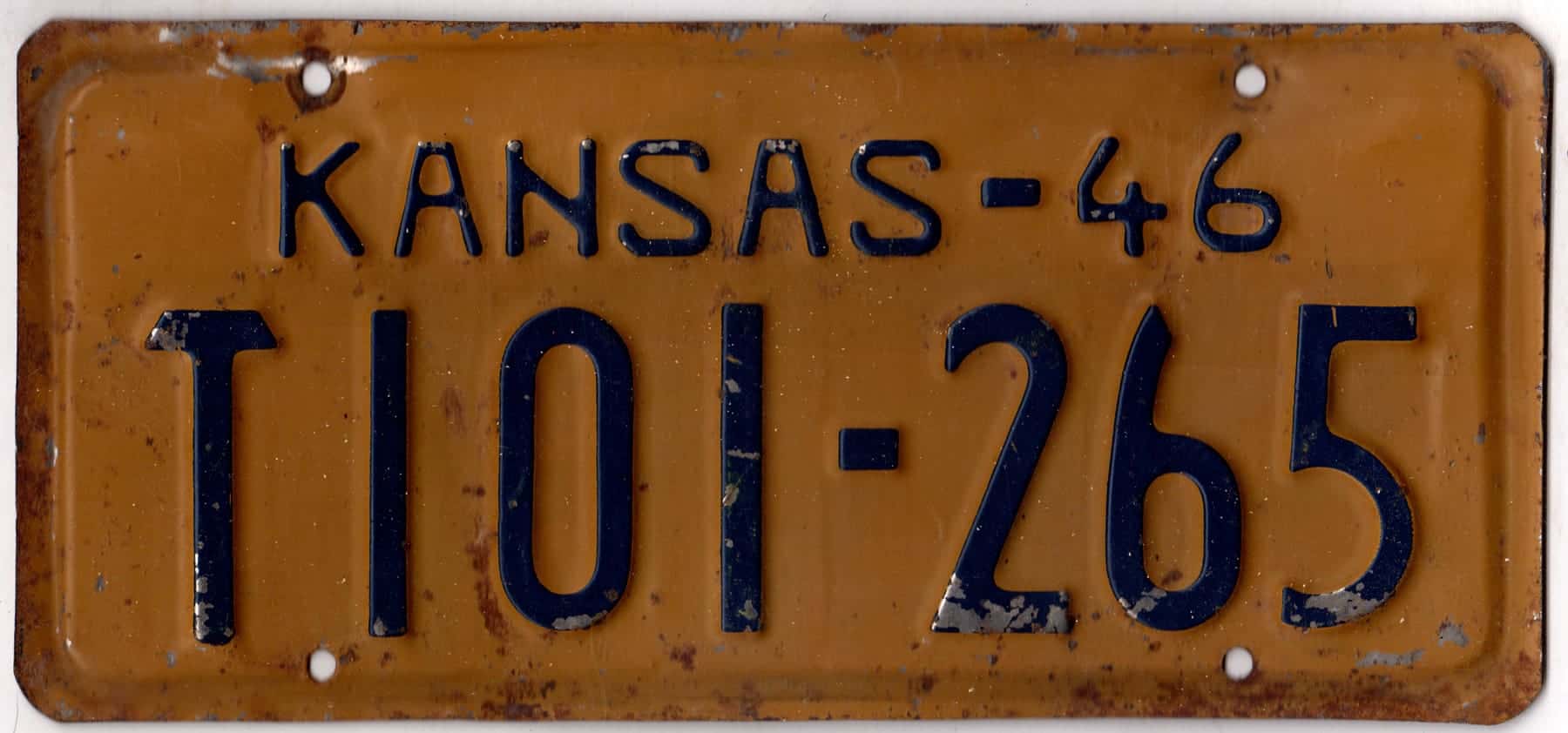 Kansas 1946 truck license plate Haskell county #T101-265