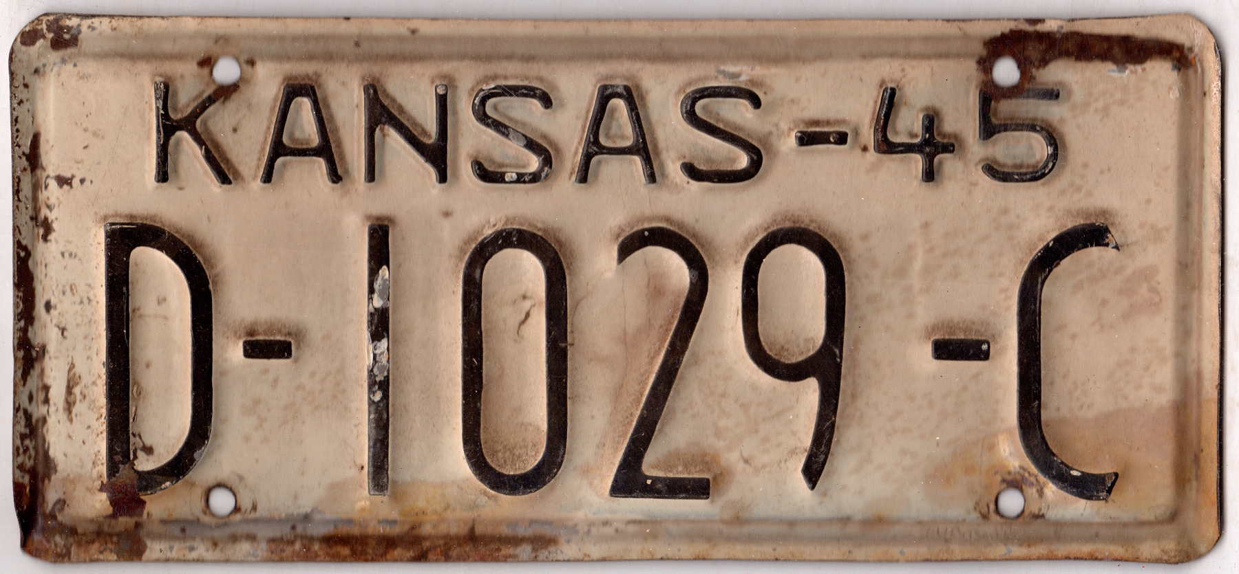 Kansas 1945 dealer license plate #D-1029-C