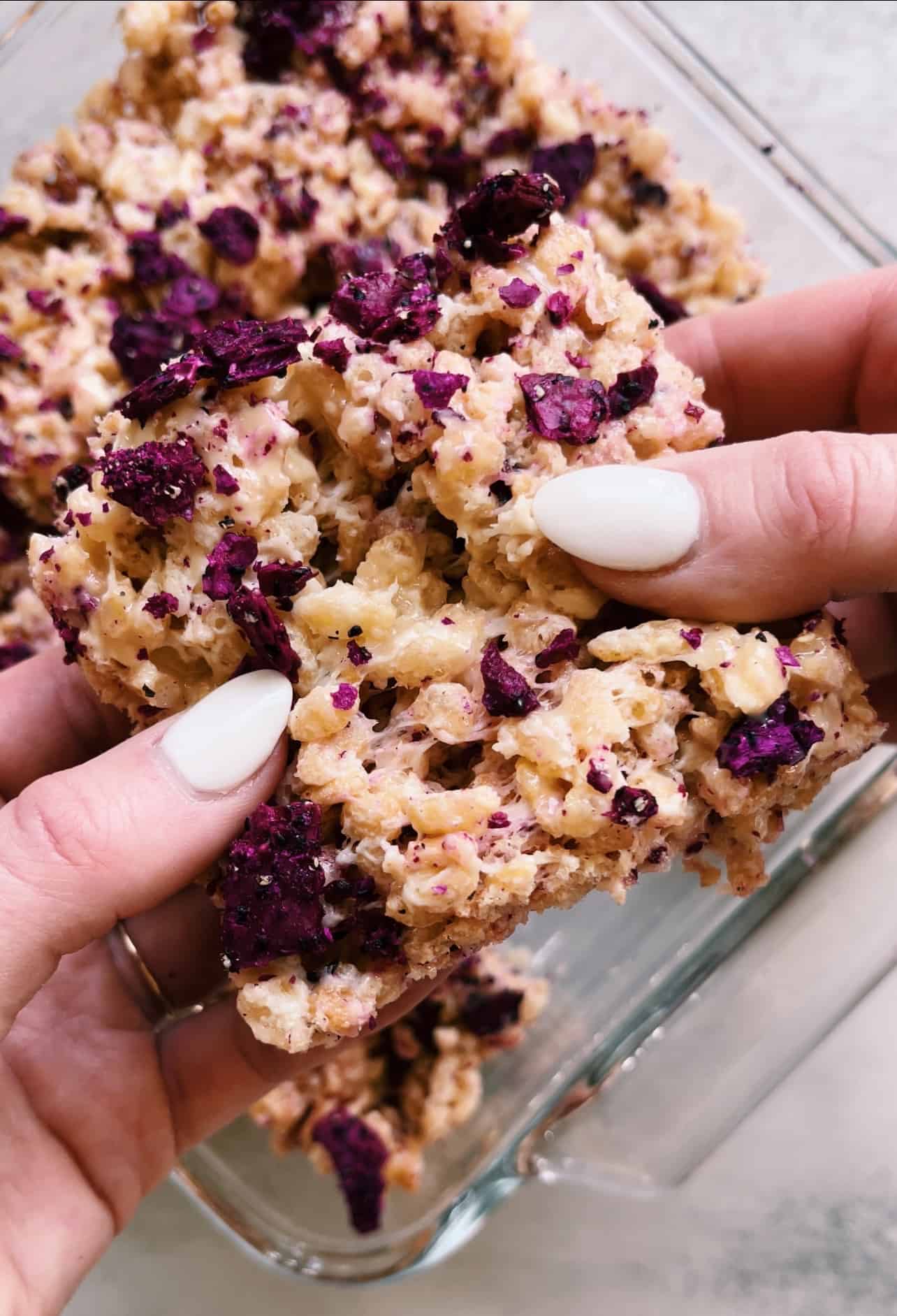 Dragon Fruit Rice Krispy Treat