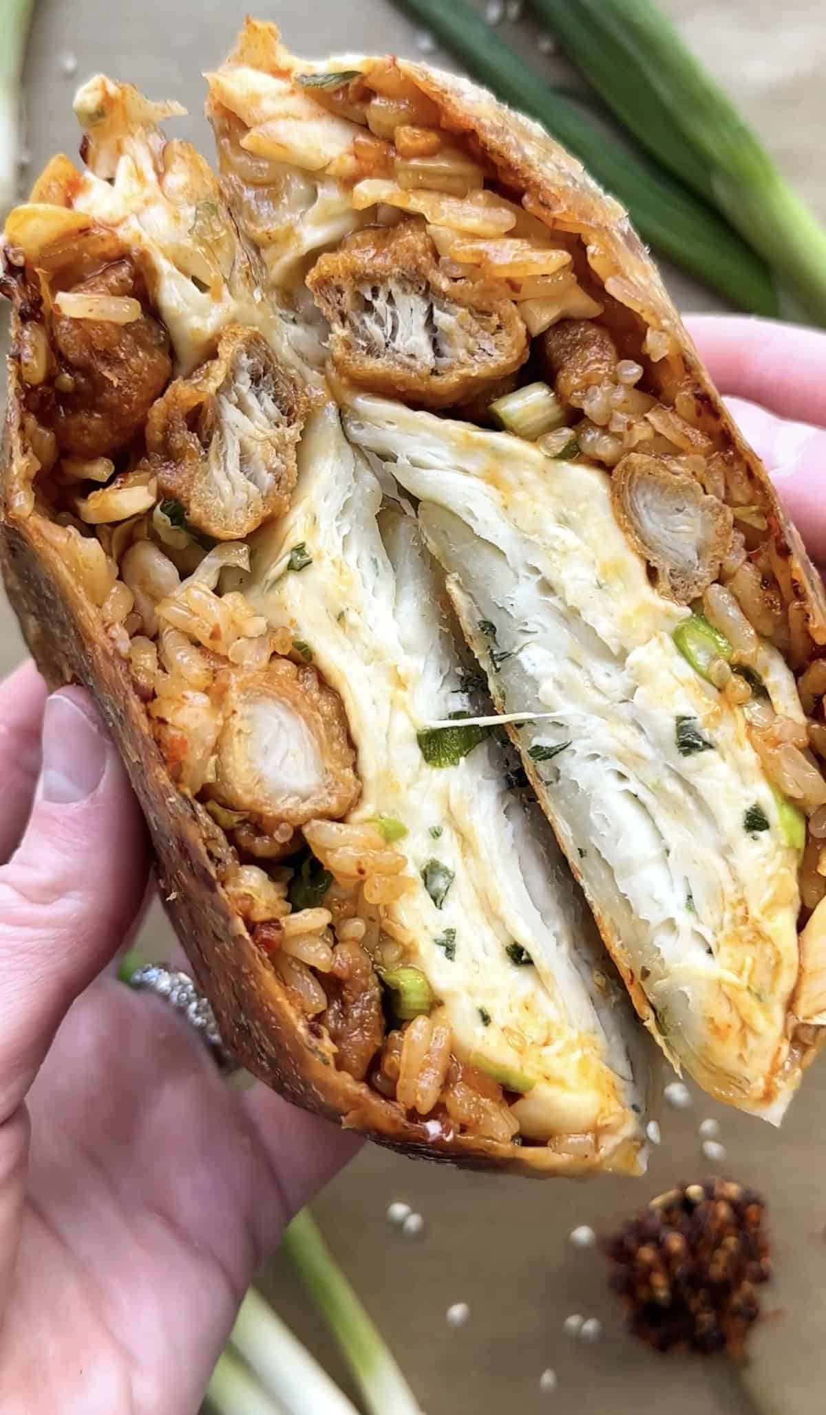 Green Onion Pancake Crunchwrap HACK