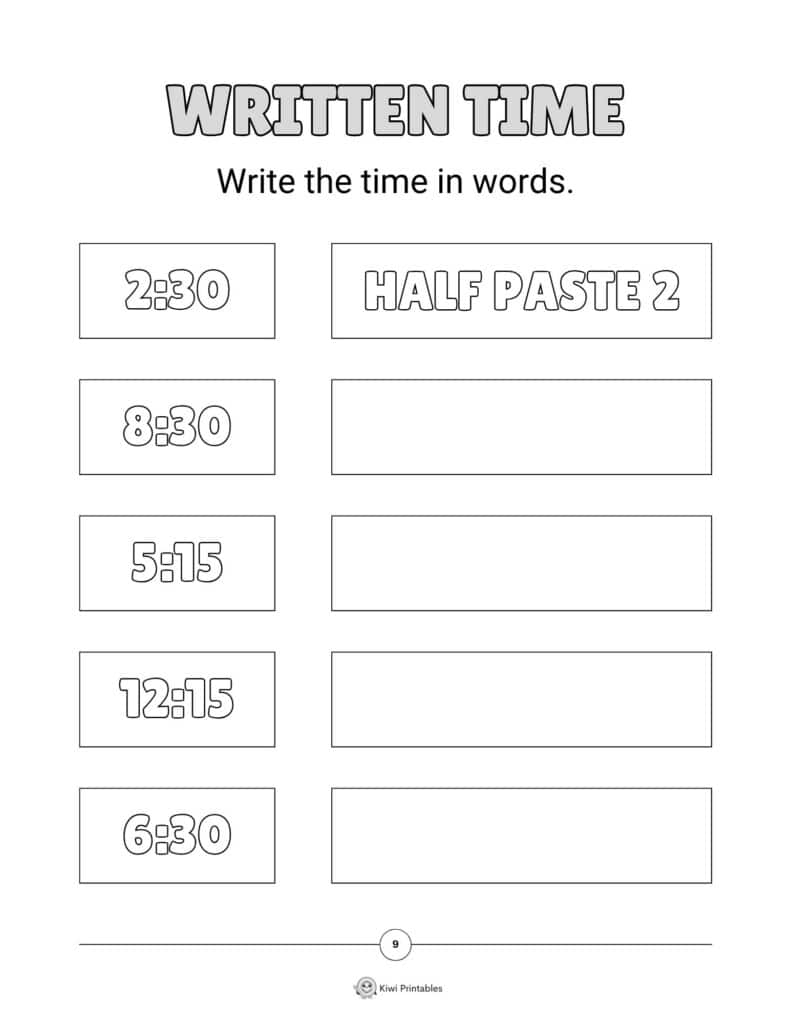 09-telling-time-worksheet