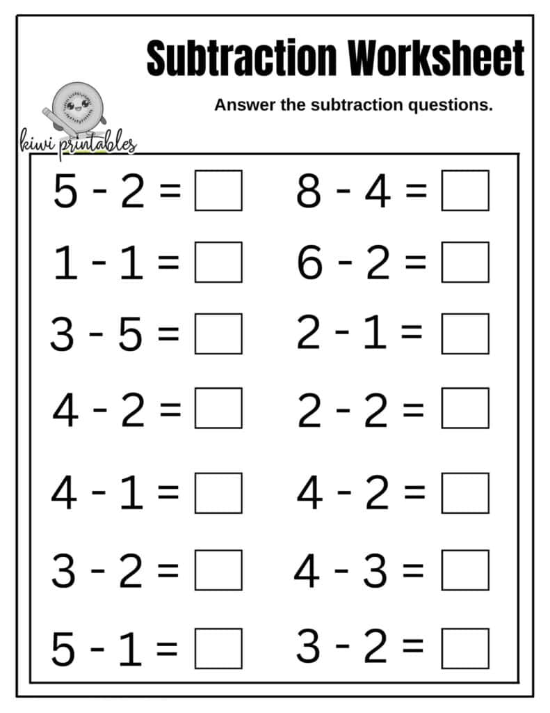 10-subtraction-easy-worksheet