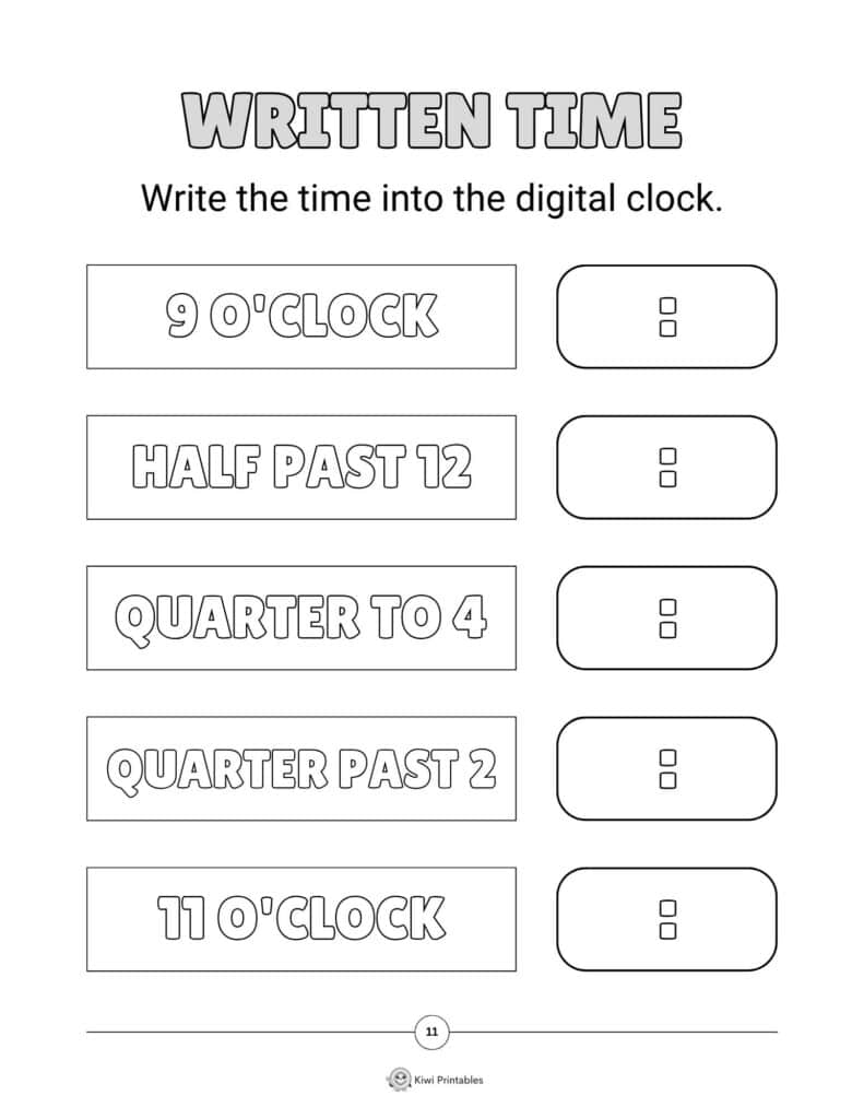 11-telling-time-worksheet