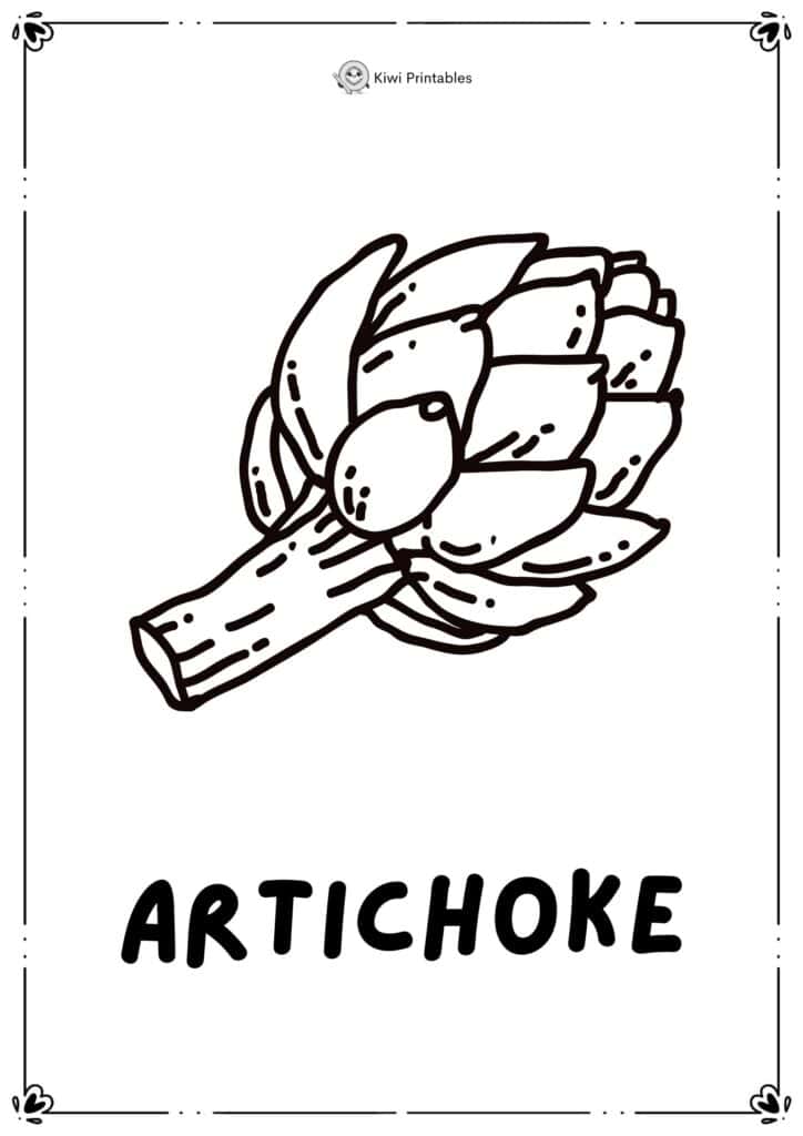 colouring-page-artichoke