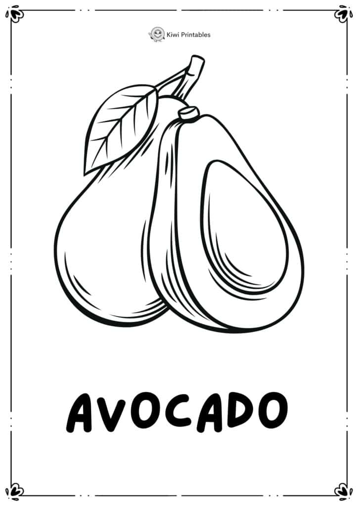 colouring-page-avocado