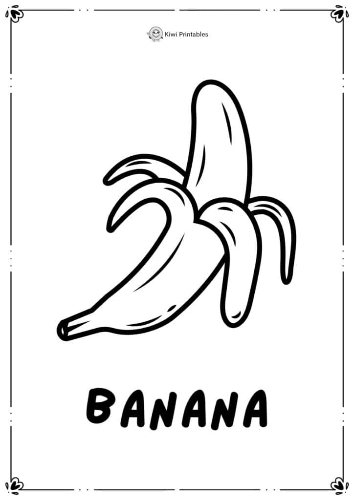 colouring-page-banana