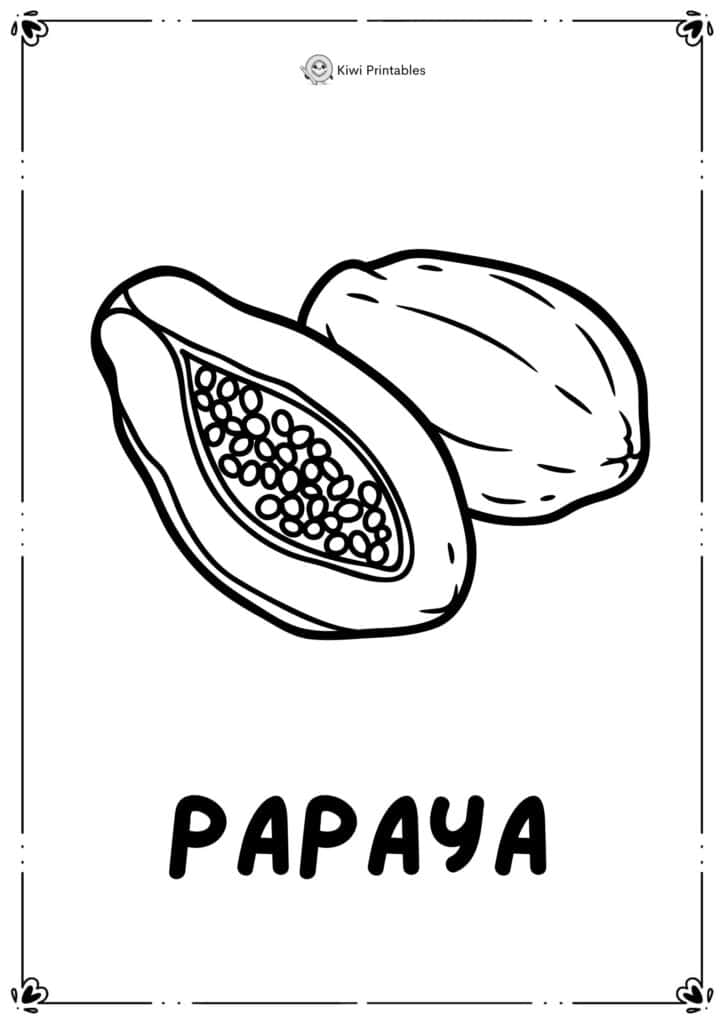 colouring-page-papaya