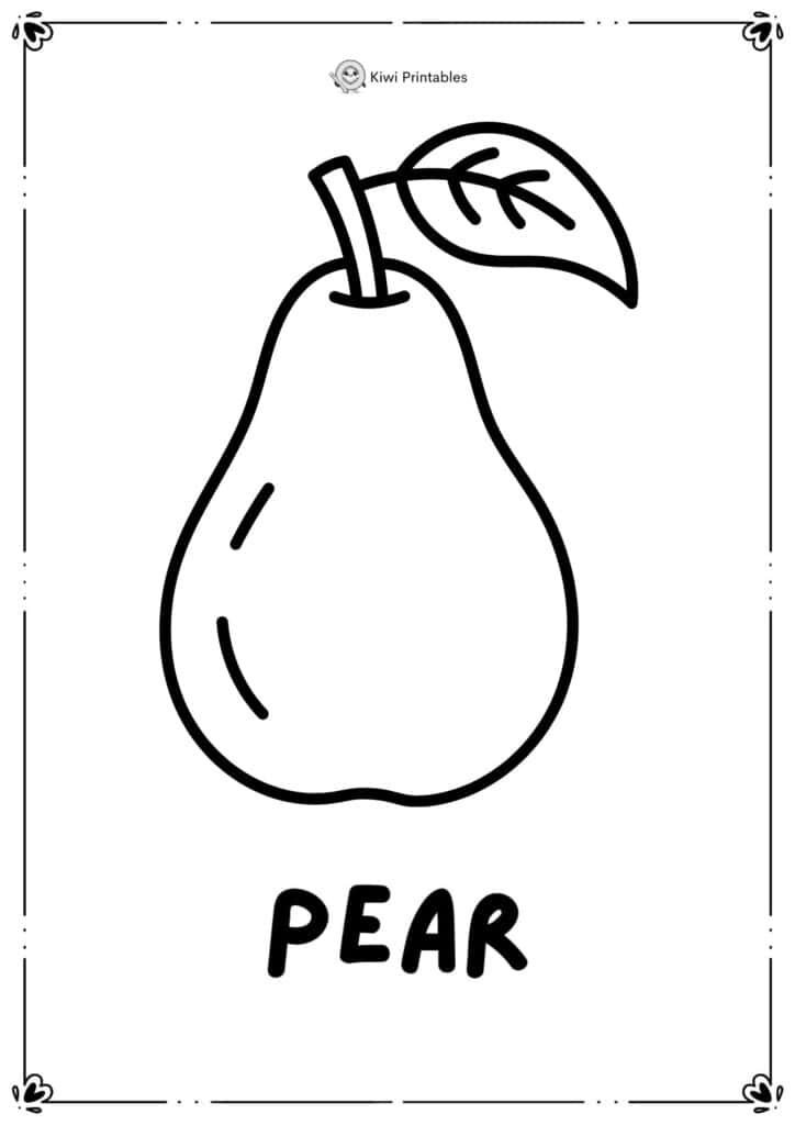 colouring-page-pear