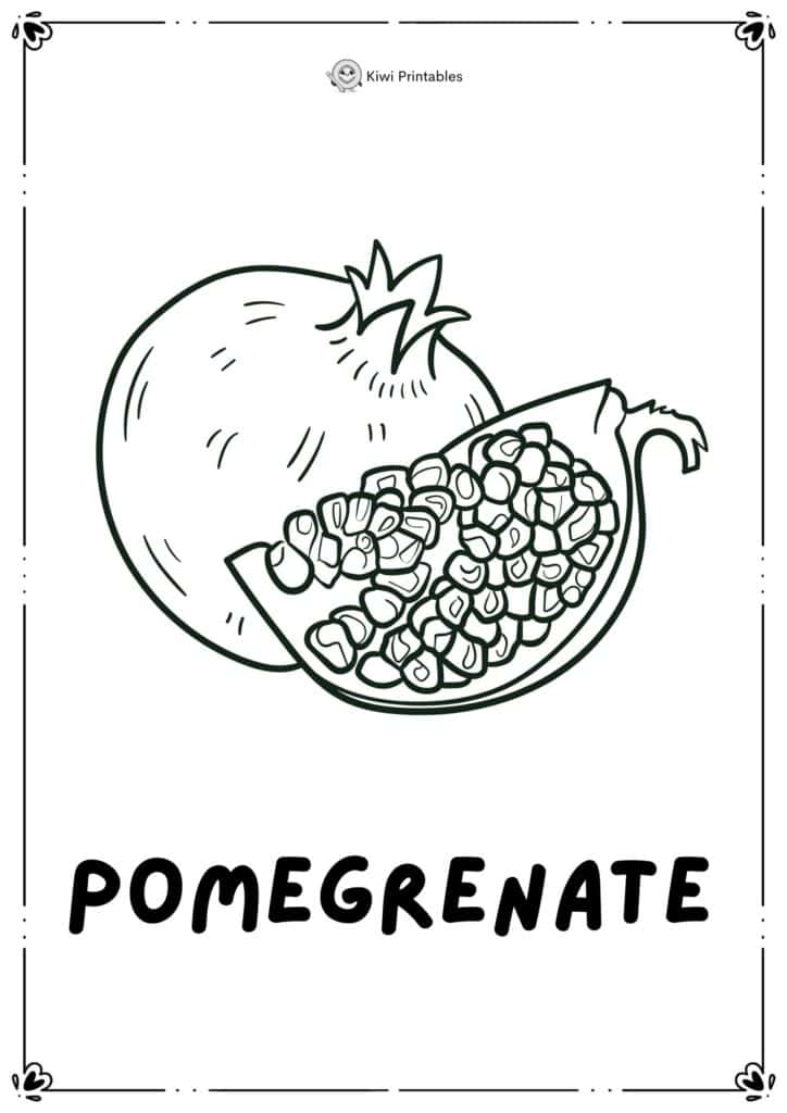 colouring-page-pomegrenate