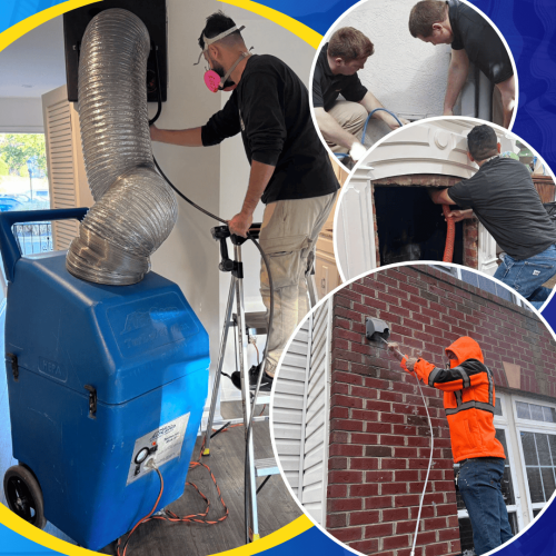 Blue Yellow and White Modern Handyman Service Instagram Post