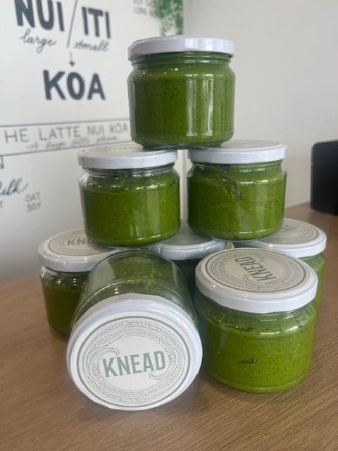 Fresh Green Matcha Donut Glaze in Jars.