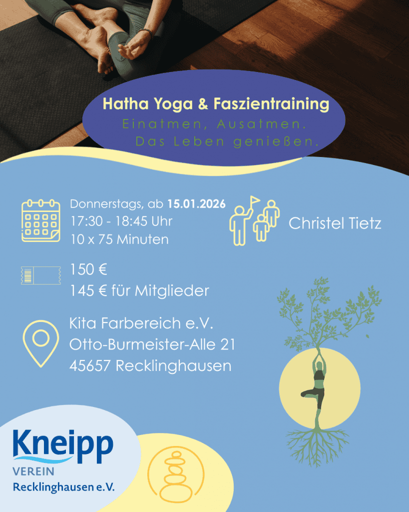 Entspannendes Yoga und Faszien training in Recklinghausen bei Kneipp Verein.