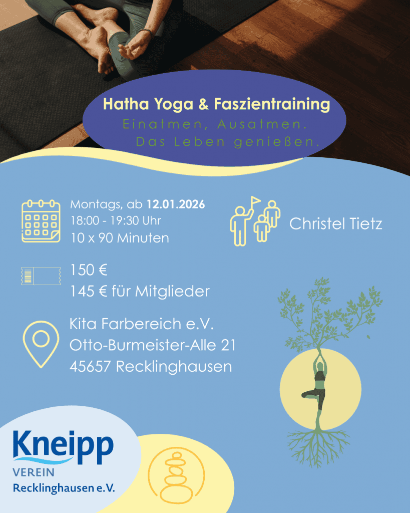 Entspannende Hatha Yoga & Faszientraining in Recklinghausen, für mehr Balance und Wohlbefinden.