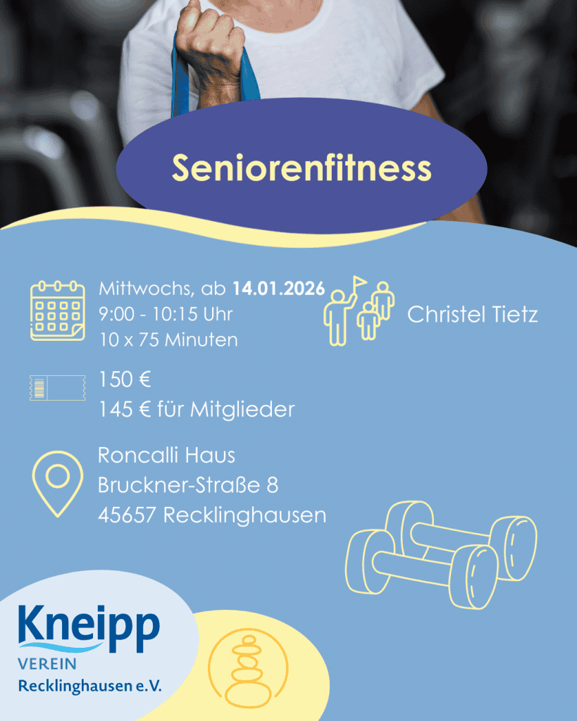 Entspannungsangebot Seniorengymnastik im Kneipp Verein Recklinghausen.