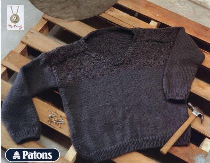 Man's two zone jumper-knitting pattern