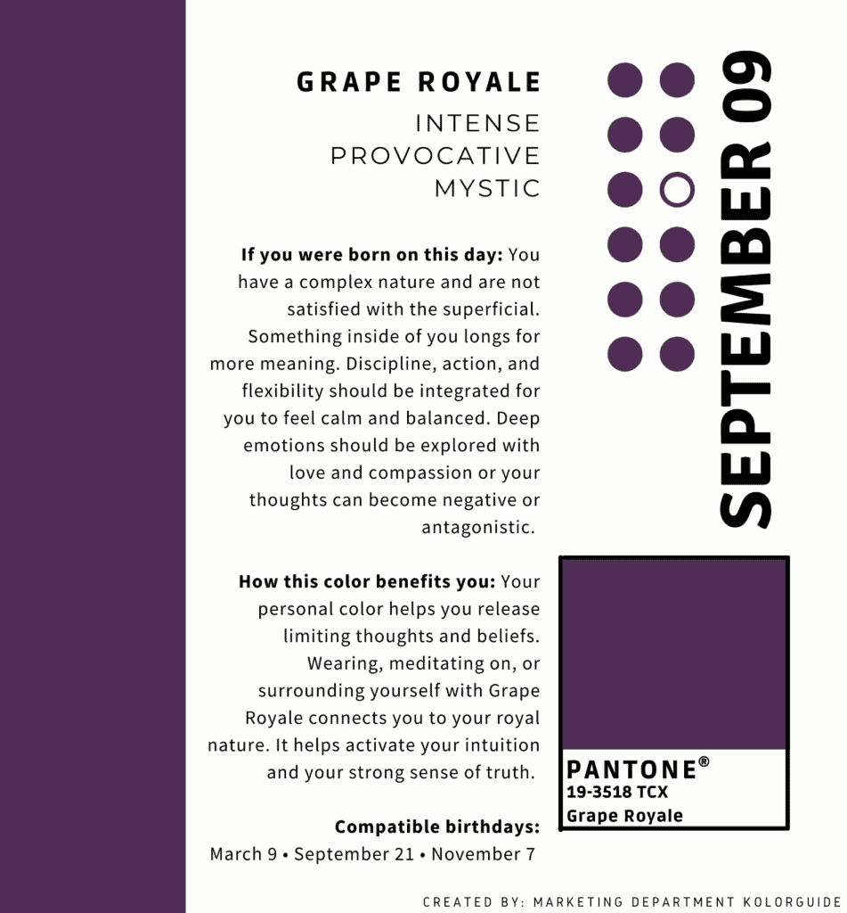 Color of the Day - Kolorguide (Pantone), Grape Royale September 09 1 09