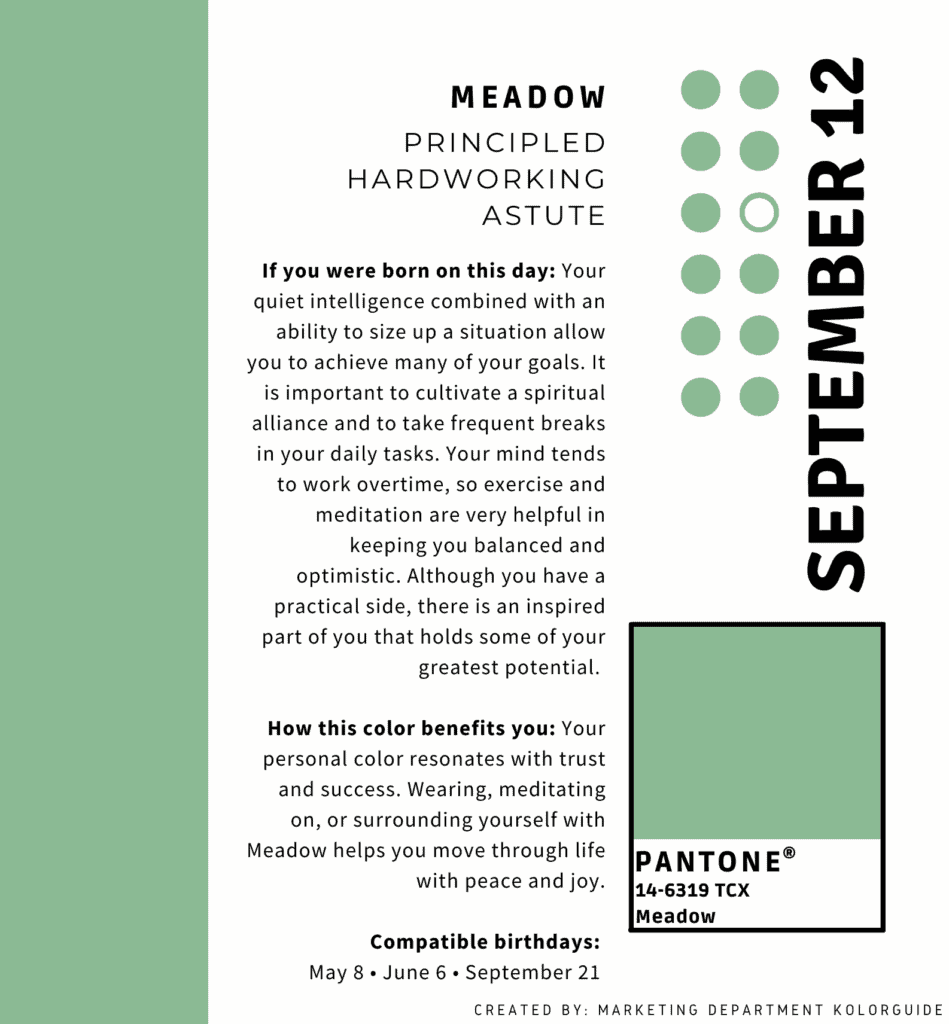 Color of the Day - Kolorguide (Pantone), Meadow September 12 1 12