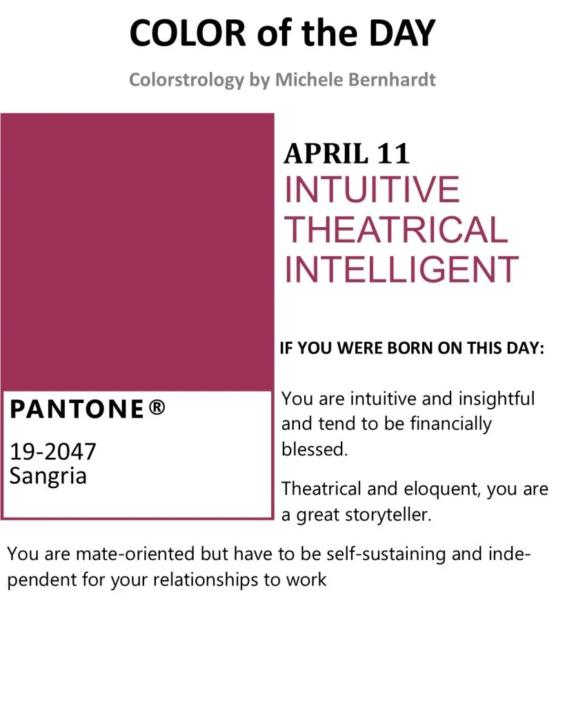 Pantone Color of the Day April 11 Sangria