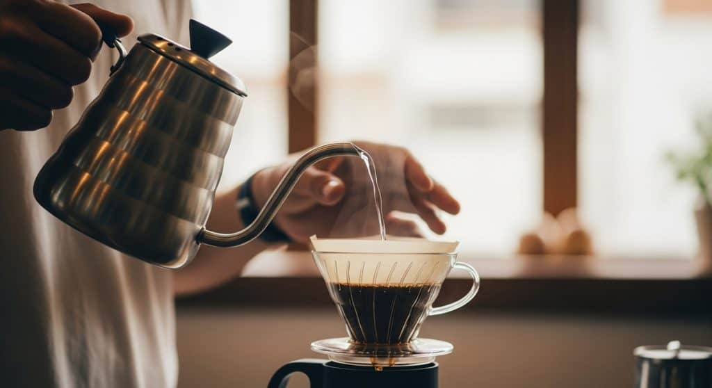 menyeduh kopi dengan V60 teknik blooming kopi