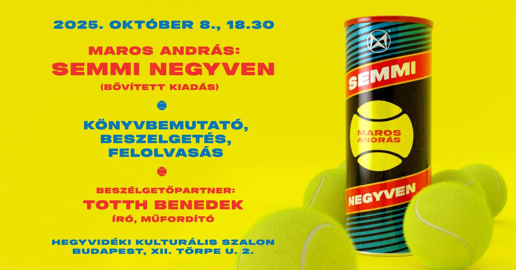 Maros András: Semmi negyven, könyvbemutató, felolvasás