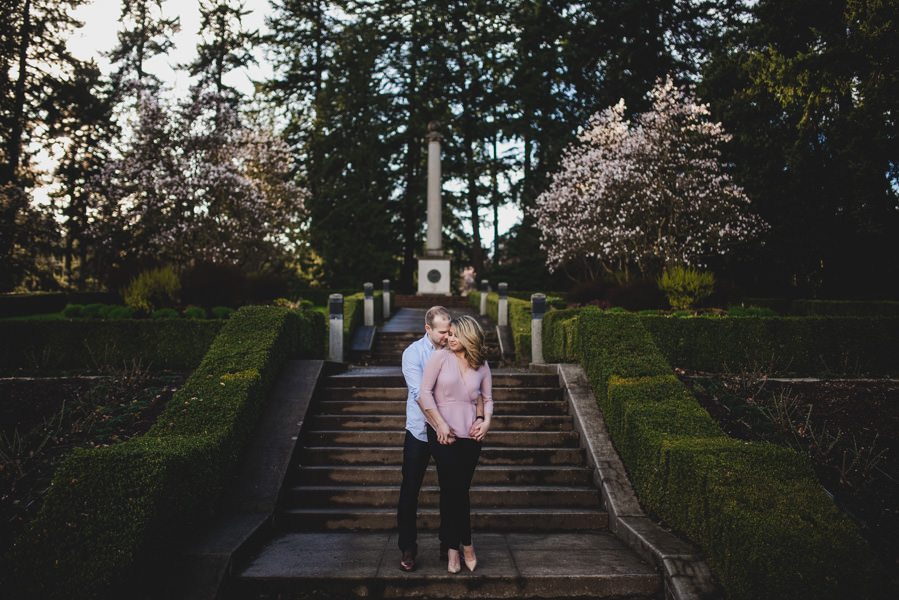 A downtown Portland engagement session at Sentinel Hotel, East Bank Esplanade, and Washington Park