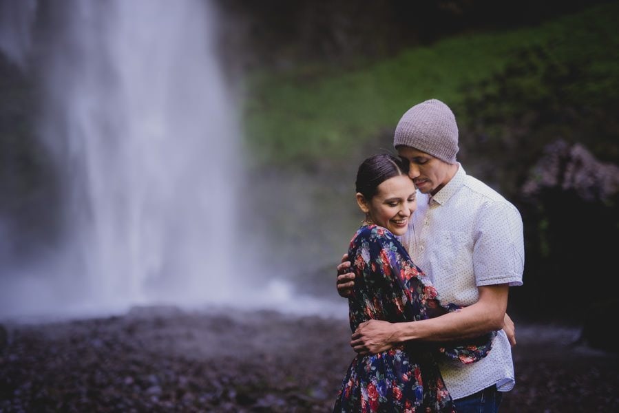 An engagement session at Latourell Falls in the Columbia River Gorge.