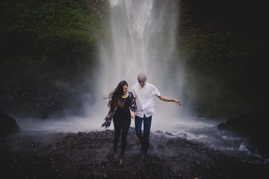 An engagement session at Latourell Falls in the Columbia River Gorge.