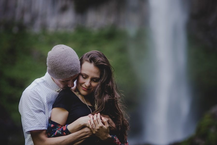 An engagement session at Latourell Falls in the Columbia River Gorge.