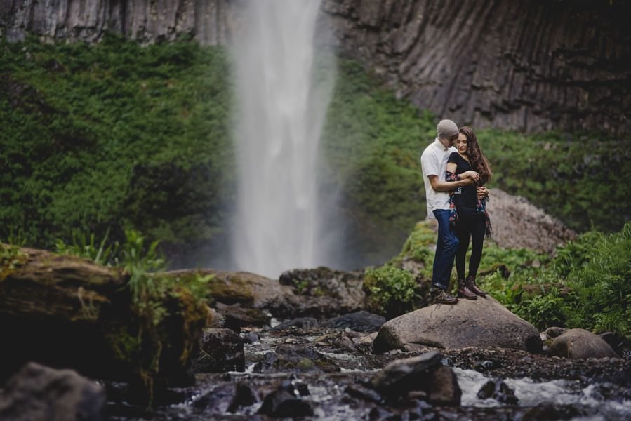 An engagement session at Latourell Falls in the Columbia River Gorge.