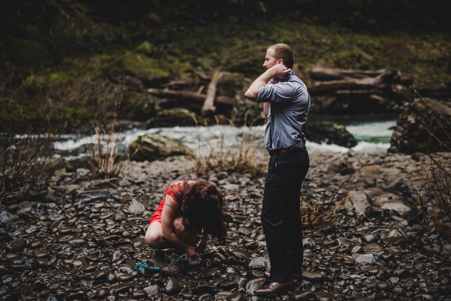 Abiqua Falls Waterfall Engagement Session Photography 009