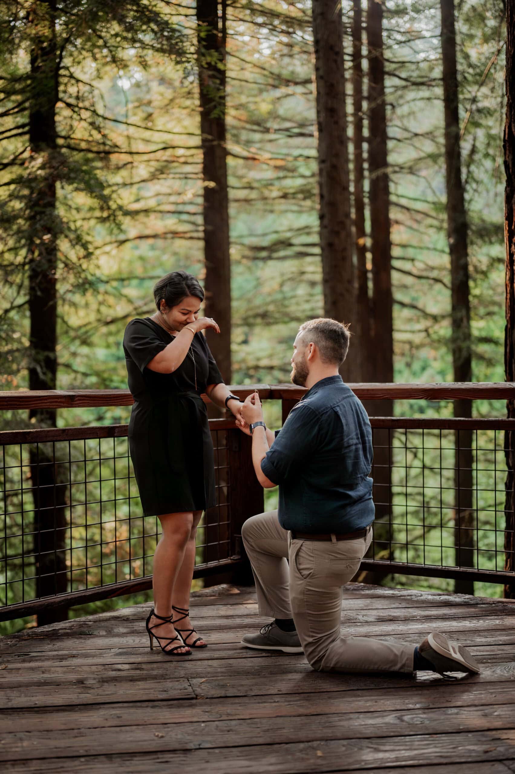 Hoyt Arboretum Redwood Deck Surprise Proposal Photography