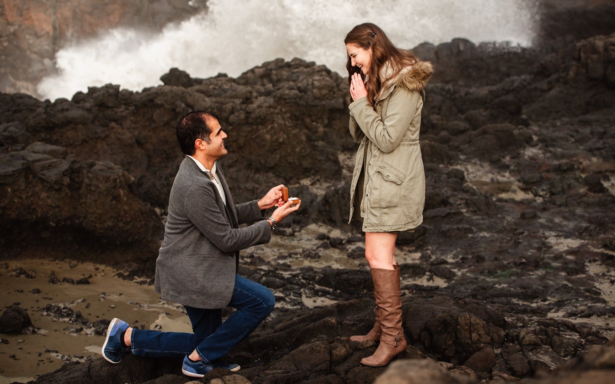 Oregon Coast Surprise Proposal Photography