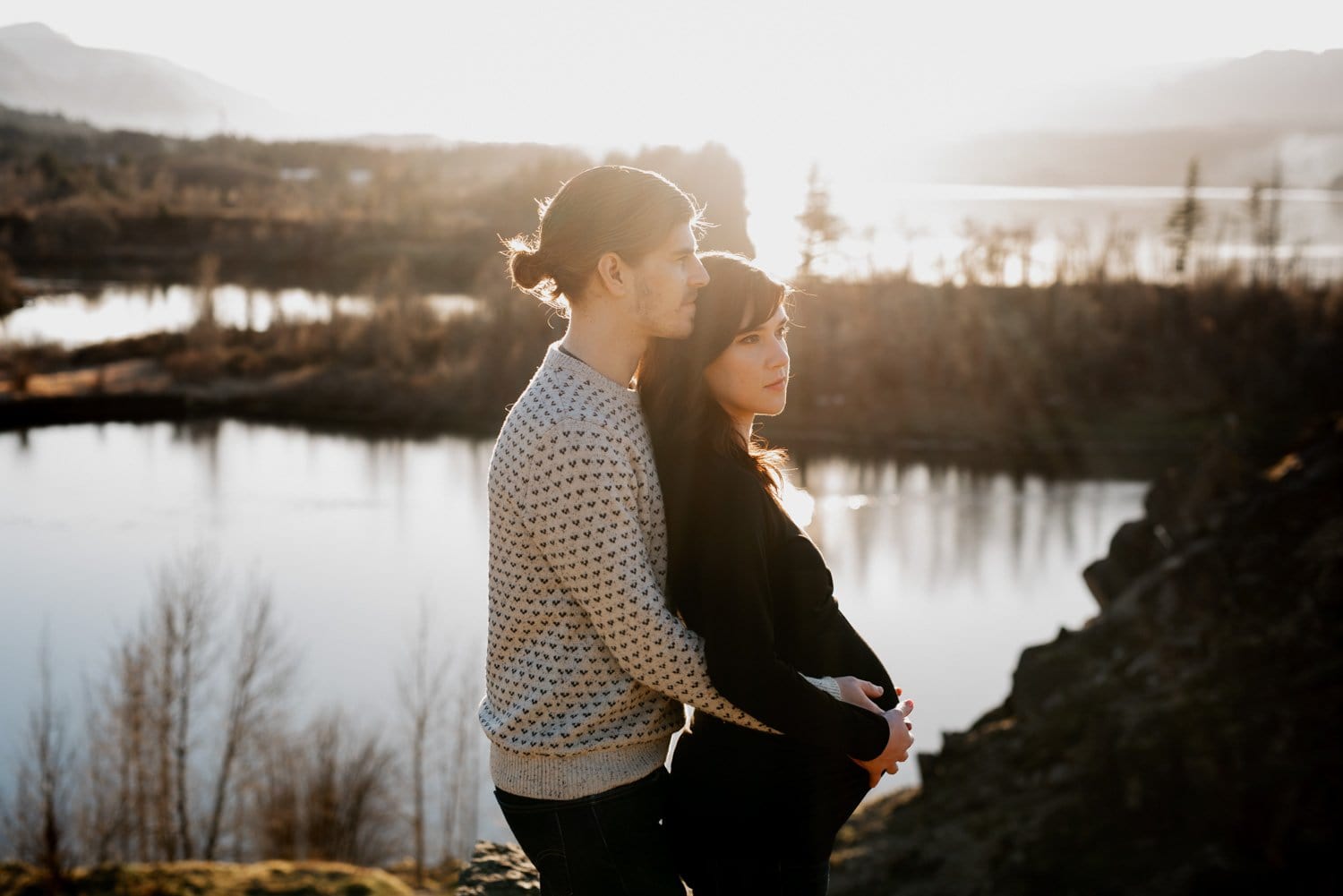 Columbia River Gorge Sunset Maternity Session