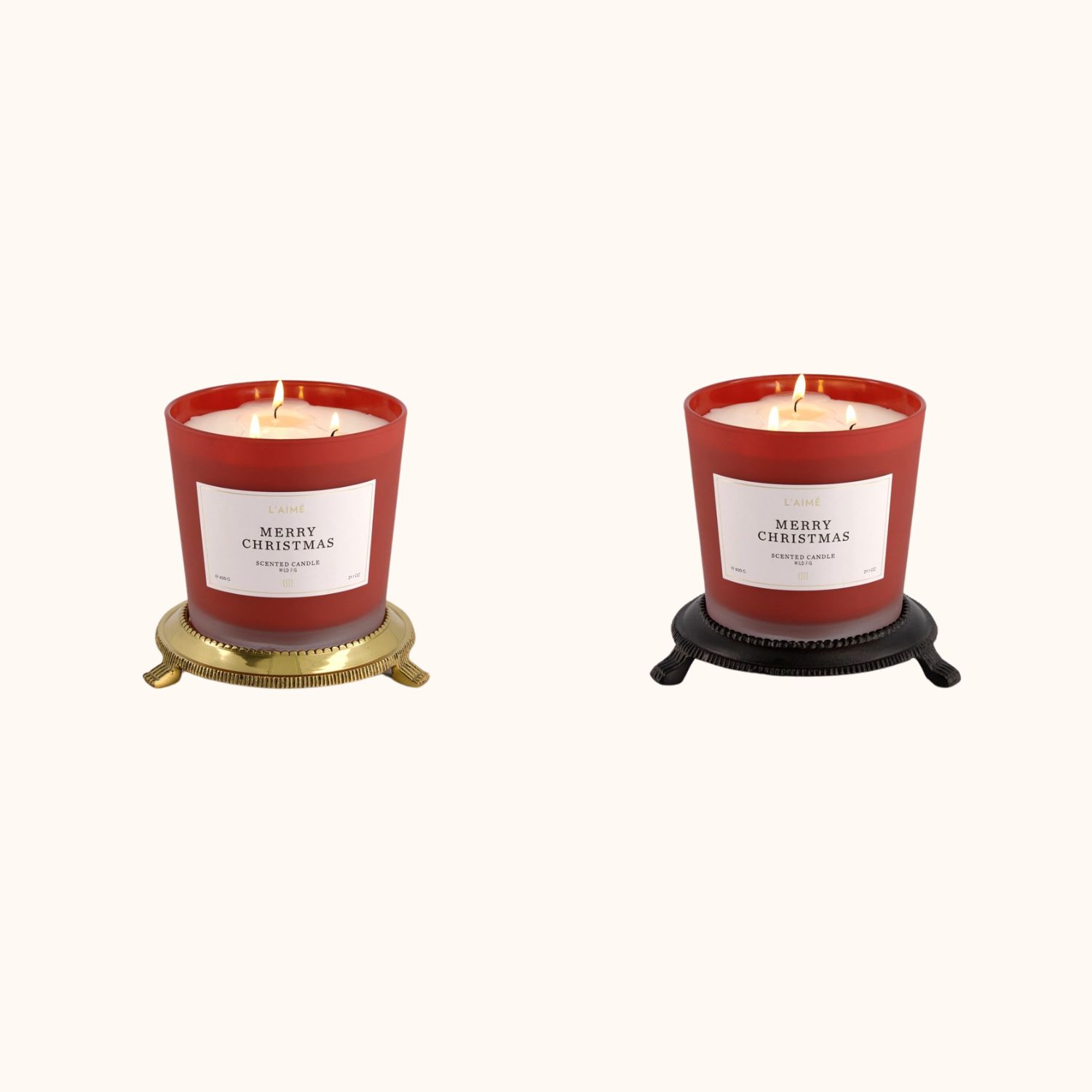 merry Christmas atmosphere image candle l'aime candles with classic table stand model modern