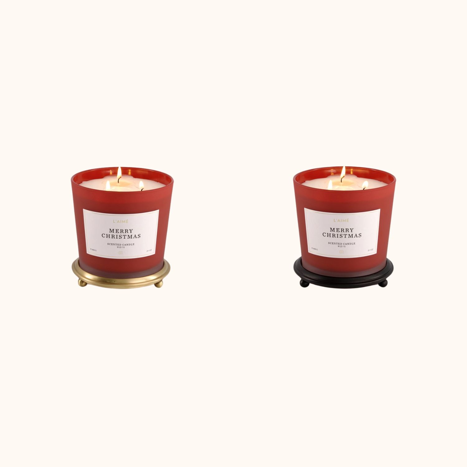 merry chrisma atmosphere image candle l'aime candles with modern black aluminum table stand model modern